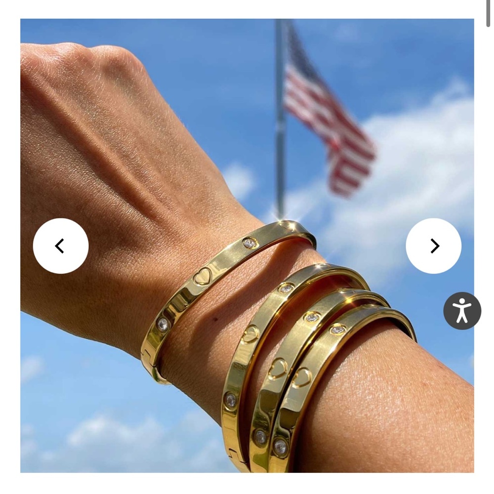 BRACHA gold rhinestone blessing bangle bracelet